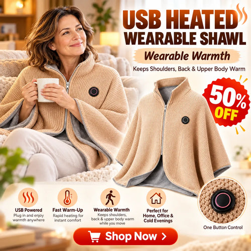 USB HEATED WEARABLE SHAWL ⭐🔥