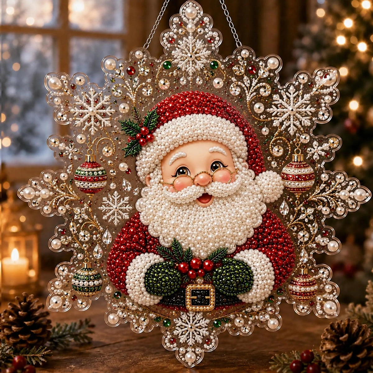 Christmas Pearl Diamond Painting Suncatcher Kit