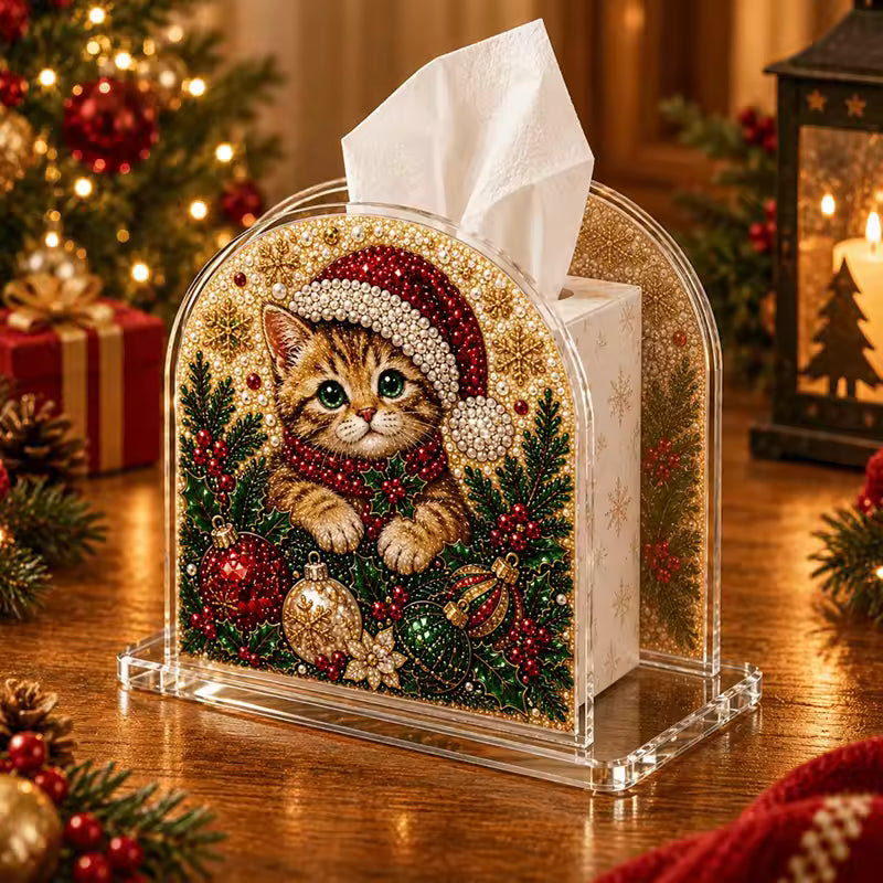 Christmas Diamond Painting Tissue Box Holder for Adults